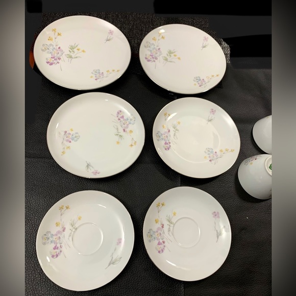 Vintage Leila by Toscport Czechoslovakia Fine China Decor Plate Sauce 8ct Set - Picture 6 of 10